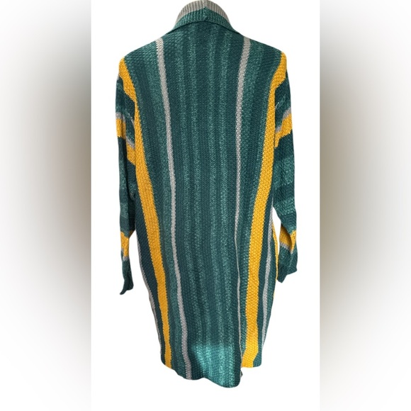 Anthony Richards Green and Yellow Cardigan Sweater - Picture 2 of 4